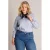 Yest Curve Plus Size blouse – lichtblauw