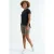 Dames ontspannen T-shirt met ronde hals en zijsplitten