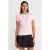 Dames Katoenen V-Hals Knop T-Shirt