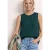 Street One Dames Blousetop met ronde hals in linnenmix in Groen