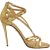 Dolce & Gabbana Gouden Leren Keira Hakken Sandalen Schoenen
