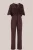 WE Fashion – Dames jersey jumpsuit met pailletten – Regular fit – Aubergine –