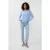 EsQualo Sweater Raglan Pointelle Lurex Sky Blue