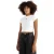 Calvin Klein Gekropt T-shirt met enkelvoudige ribbel voor dames (Wit)