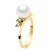Ring Diamanten 0,04 Cts Echte Gecultiveerde Zoetwaterparel Rond 7-8 mm
