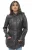 Dames leren parka jas met capuchon-Boekarest