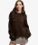 Geborstelde Gebreide Trui Oversized Pasvorm Brown