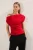TRENDYOLMİLLA Dames Rood Effen Kort Regular fit Blouses