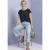 Shirt met boothals en decoratieve tape