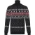 Apollo Heren kersttrui zip met kerst print zwart