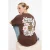 TRENDYOLMİLLA Dames Bruin Bloemen Kort Oversized T-shirts