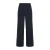 VILA Wide leg high waist casual broek marineblauw
