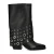 Sacha leren halfhoge laarzen met flap en eyelets zwart