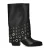 Sacha leren halfhoge laarzen met flap en eyelets zwart