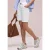 Street One Dames Mid Waist bermuda in satijnen look in Wit