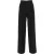 Zwarte Wolblend Wijde-Pantalon