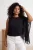 Trendyol Curve Dames Zwart Effen Mouwloos Getailleerd Grote maten Blouses