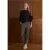 Chino met Mid Waist-taille en ruitpatroon in casual pasvorm