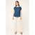 Relaxte top met korte mouwen en naaddetails