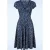 Topvintage exclusive ~ Miley Ditsy swing jurk in navy
