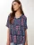 Happiness İstanbul Blouse  azuur / lichtroze / zwart / wit
