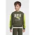 Orange Stars fleece sweater met contrasterende detail Noud khaki