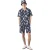 Pretty Green Herenoverhemd Widnes Paisley, reguliere pasvorm (Marine)