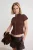 TRENDYOLMİLLA Dames Bruin Effen Kort Getailleerd Blouses