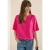 Blouse met korte mouwen en gespleten hals