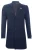 Lange marineblauwe wollen slim-fit overjas voor heren