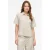 VILA blouse met linnen zand