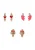 faina Oorbellen  goud / framboos / rood / transparant