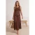 TRENDYOLMİLLA Dames Bruin Ajour Maxi Mouwloos Strandkleding Recht Jurken