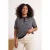 Trendyol Curve Dames Donkerblauw Gestreept Kort Regular fit Grote maten Blouses