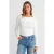 Slim Fit Geribbelde Bootneck Blouse