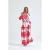 Paisley-print maxi-jurk met strikceintuur en kraag