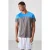 Heren T-shirt met kleurafwisseling en ronde hals