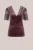 WE Fashion – Dames jersey velvet T-shirt met kant – Aubergine –