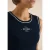 Cecil Dames Top met ronde hals en contrasterende details in Blauw