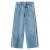 Mango Kids regular waist wide leg jeans met rafels – mediumblauw