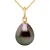 Gelede hanger Tahitian Pearl 9-10 mm Pear Yellow Gold