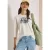 Shirt met 3/4-mouwen en tekst in luipaardprint