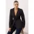 TRENDYOLMİLLA Dames Zwart Effen Lang Getailleerd Blazers