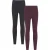 Mountain Warehouse Dames Katoenmix Middelgewicht Leggings (Verpakking van 2) (Bessen)