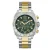 GUESS Analoog horloge ‘Traction’  goud / groen / zilver