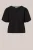 WE Fashion – Dames jersey top met ballonmouwen – Curve – Regular fit – Zwart – Viscose – Plus Size