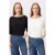 TRENDYOLMİLLA Dames Zwart Effen 2-pack Kort Regular fit Blouses