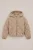 WE Fashion – Meisjes oversized gewatteerde jas met capuchon – Oversized – Beige –