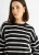 Zwarte streep grof gebreide oversized trui