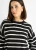 Zwarte streep grof gebreide oversized trui